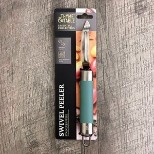 Thyme & Table Swivel Peeler Stainless Steel Essential Collection Teal Blue New